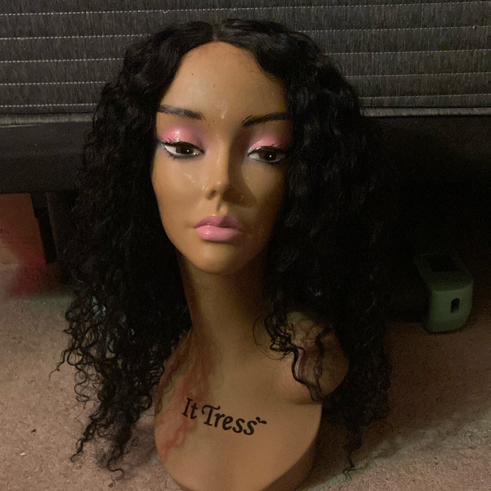Human hair deep wave wig
